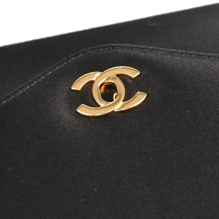 Chanel 2000-2002 Black Satin Pouch Clutch Bag