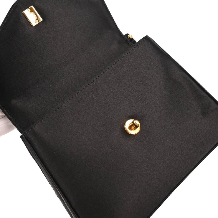 Chanel 2000-2002 Black Satin Pouch Clutch Bag