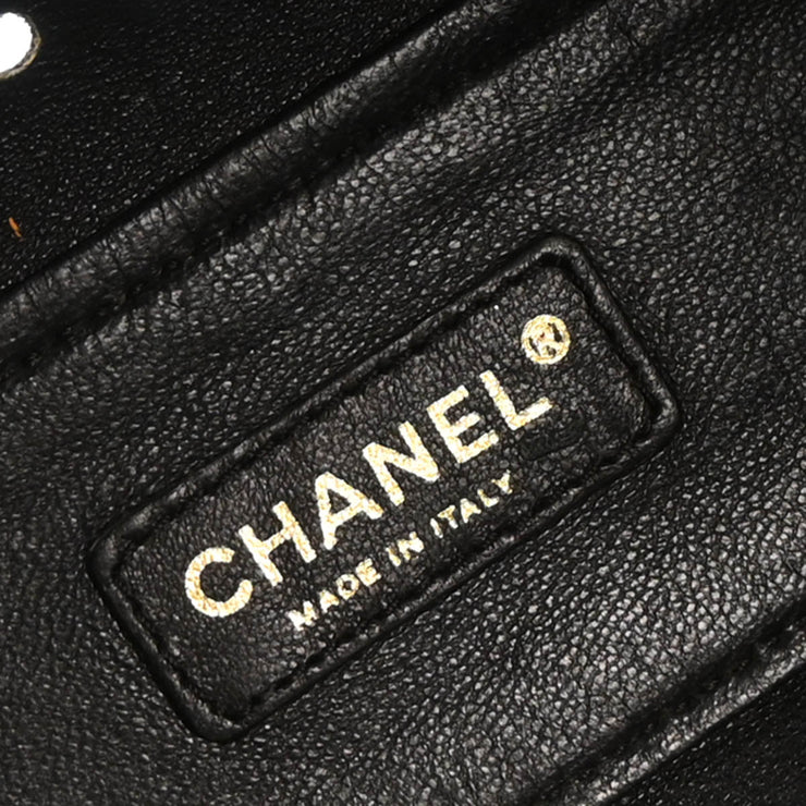 Chanel 2003-2004 Black Perforated Caviar Tote Chain Handbag