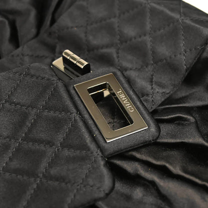 Chanel Black 2008-2009 Satin Mademoiselle Lock Bow Shoulder Bag