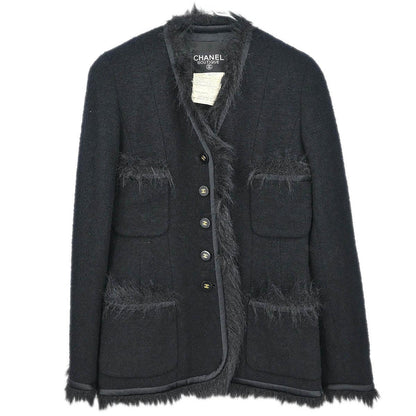 Chanel 1994 Collarless Jacket Black #36