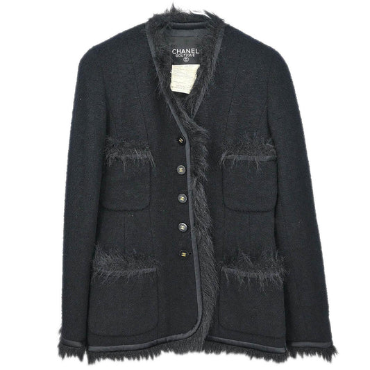 Chanel 1994 Collarless Jacket Black #36