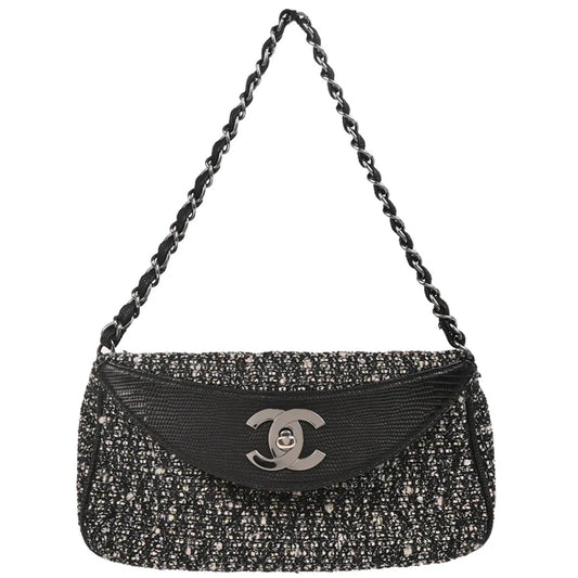 Chanel * 2005-2006 Black Tweed Lizard Handbag