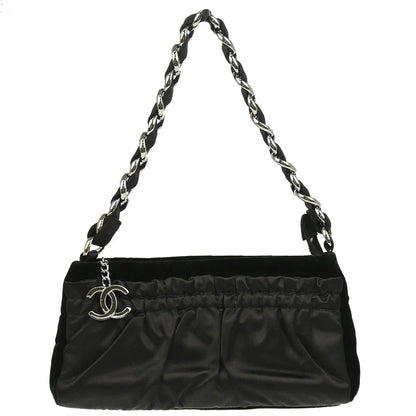 Chanel 2005-2006 Black Velvet Satin Handbag