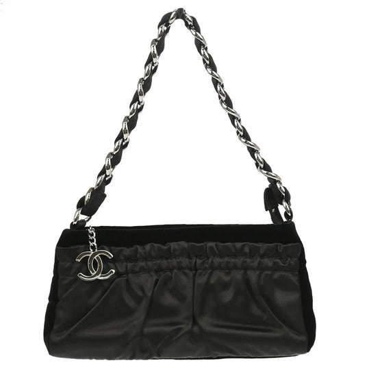 Chanel 2005-2006 Black Velvet Satin Handbag
