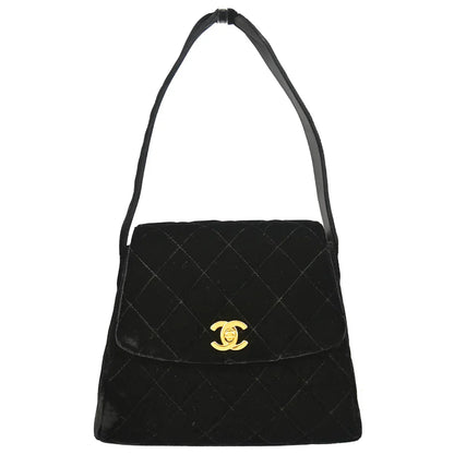 Chanel 1996-1997 Black Velvet Handbag