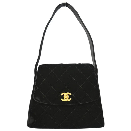 Chanel 1996-1997 Black Velvet Handbag