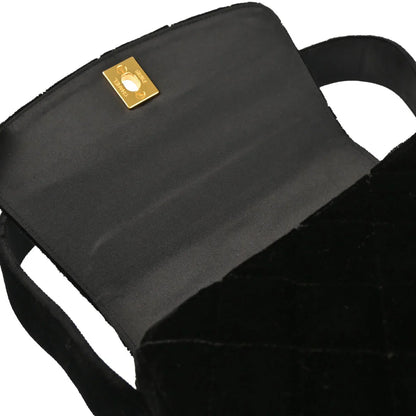 Chanel 1996-1997 Black Velvet Handbag