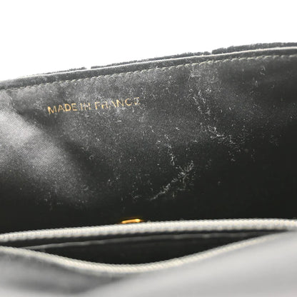 Chanel 1996-1997 Black Velvet Handbag