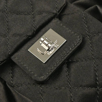 Chanel 2006-2008 Black Satin Bow Mademoiselle Lock Shoulder Bag