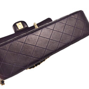 Chanel 2002-2003 Purple Lambskin Medium Classic Double Flap Shoulder Bag