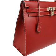 Hermes Chamonix Rouge H Kelly 35 Sellier 2way Shoulder Handbag