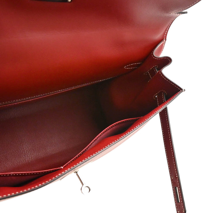 Hermes Chamonix Rouge H Kelly 35 Sellier 2way Shoulder Handbag