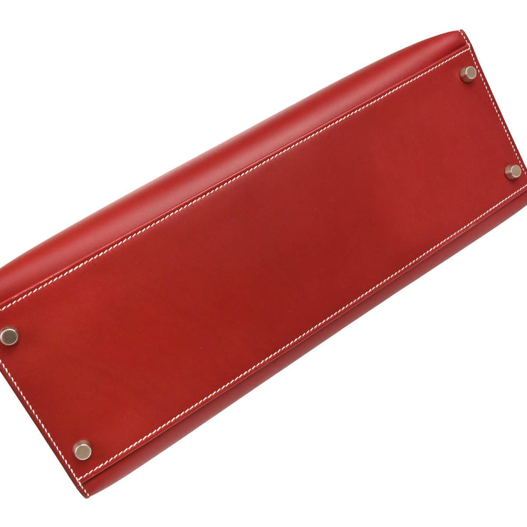 Hermes Chamonix Rouge H Kelly 35 Sellier 2way Shoulder Handbag