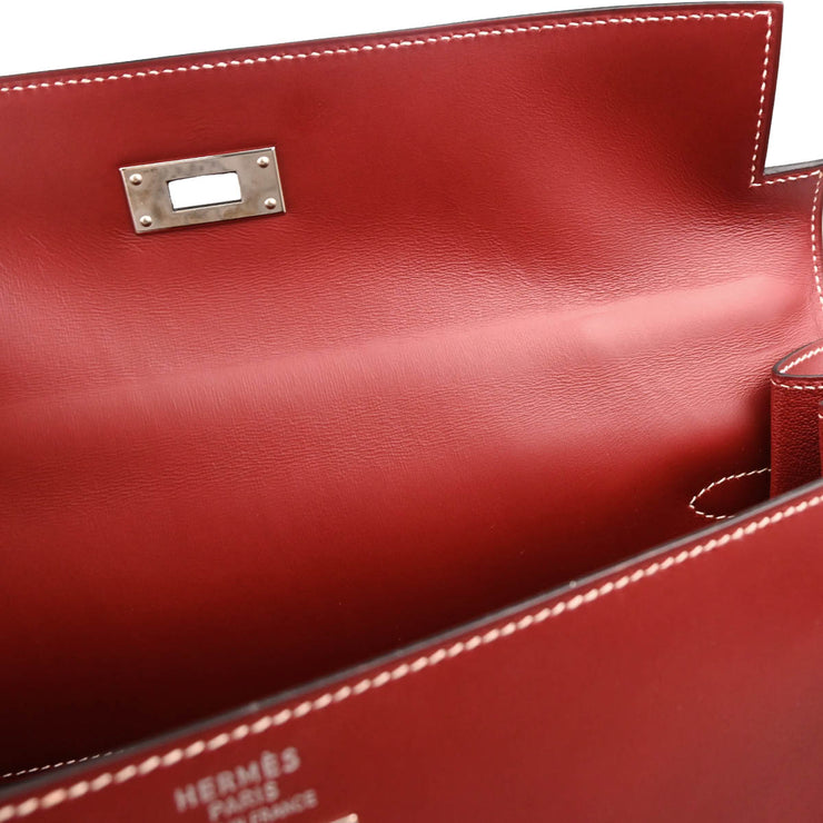 Hermes Chamonix Rouge H Kelly 35 Sellier 2way Shoulder Handbag