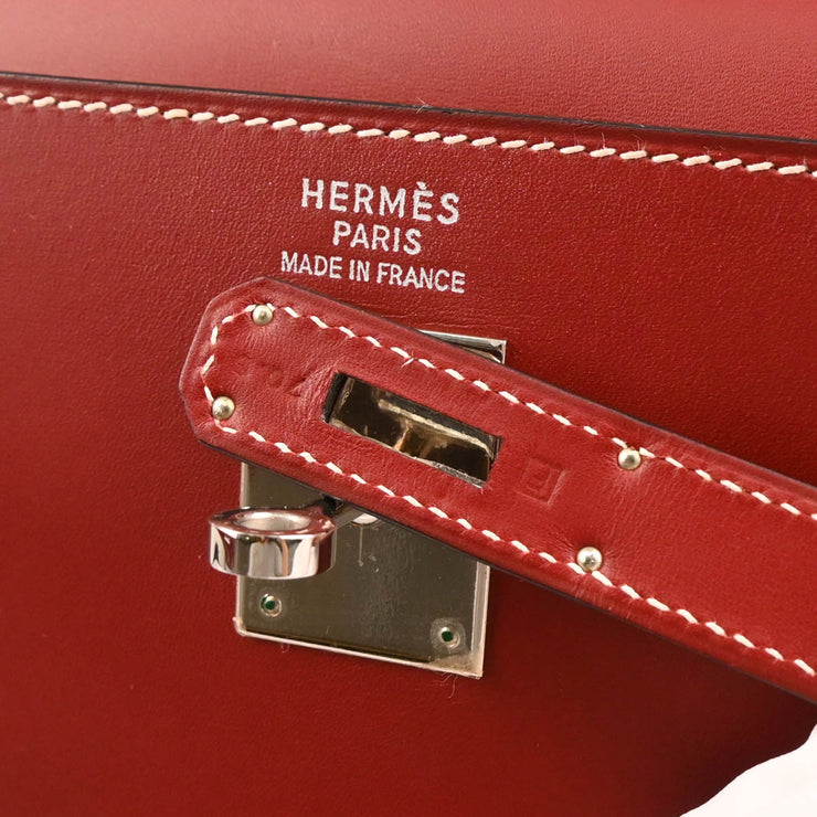 Hermes Chamonix Rouge H Kelly 35 Sellier 2way Shoulder Handbag