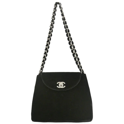 Chanel 1996-1997 Black Velvet Chain Handbag