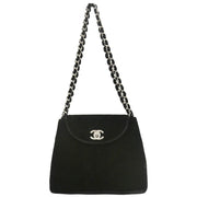 Chanel 1996-1997 Black Velvet Handbag