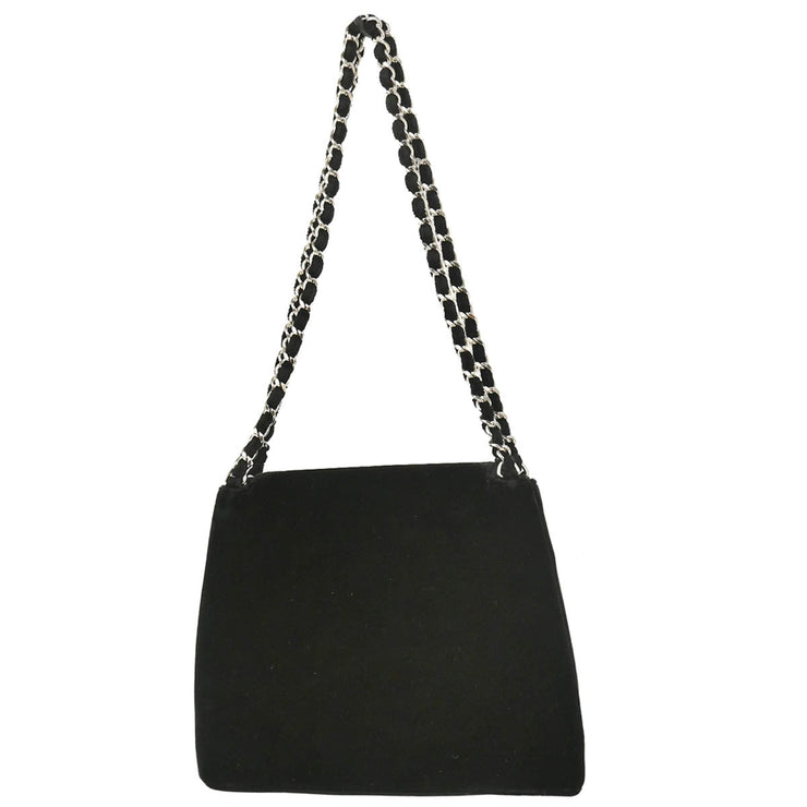 Chanel 1996-1997 Black Velvet Handbag