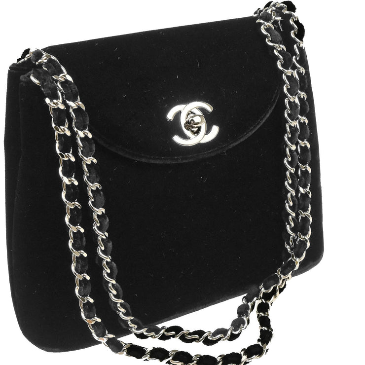 Chanel 1996-1997 Black Velvet Handbag