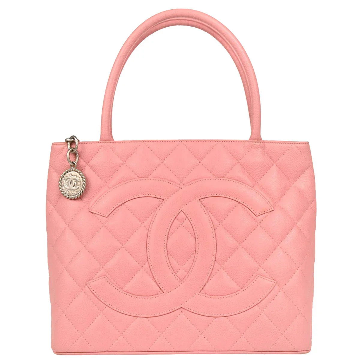 Chanel 2003-2004 Pink Caviar Medallion Tote Handbag