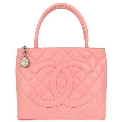 Chanel 2003-2004 Pink Caviar Medallion Tote Handbag