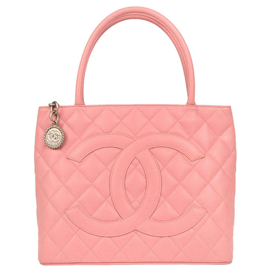 Chanel 2003-2004 Pink Caviar Medallion Tote Handbag