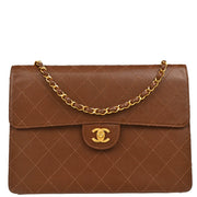Chanel 1997-1999 Brown Caviar Jumbo Classic Flap Bag