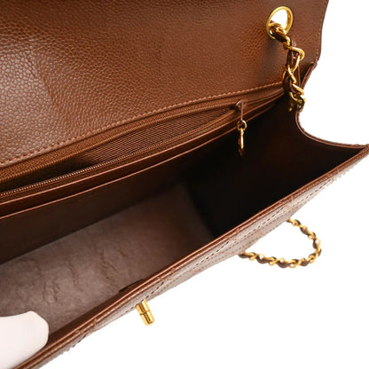 Chanel 1997-1999 Brown Caviar Jumbo Classic Flap Bag