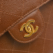 Chanel 1997-1999 Brown Caviar Jumbo Classic Flap Bag