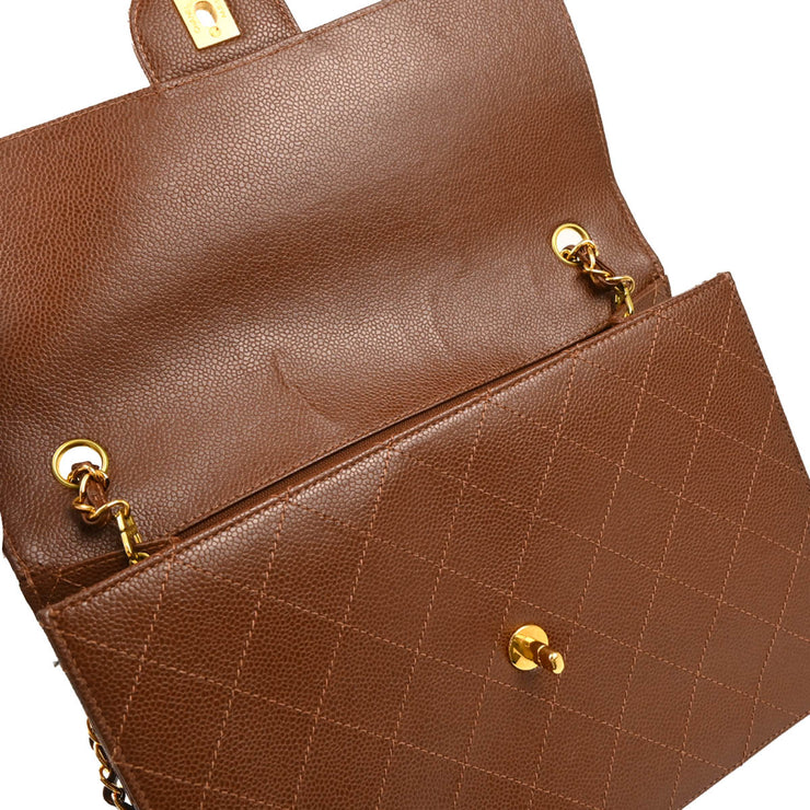 Chanel 1997-1999 Brown Caviar Jumbo Classic Flap Bag
