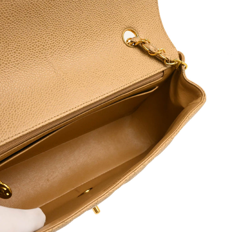 Chanel 1994-1996Beige Caviar Medium Diana Shoulder Bag
