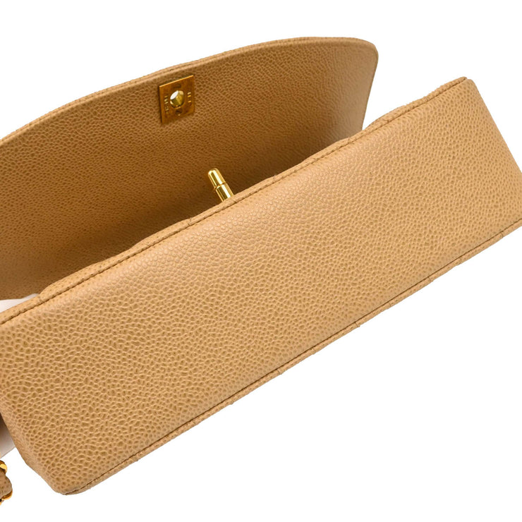 Chanel 1994-1996Beige Caviar Medium Diana Shoulder Bag