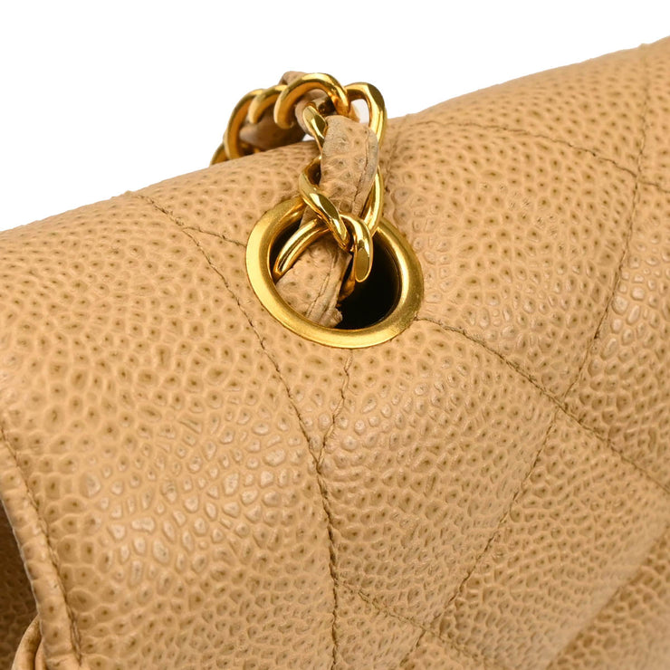 Chanel 1994-1996Beige Caviar Medium Diana Shoulder Bag