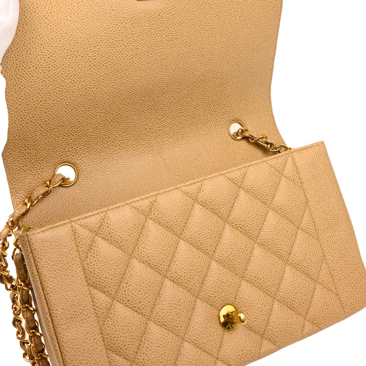 Chanel 1994-1996Beige Caviar Medium Diana Shoulder Bag