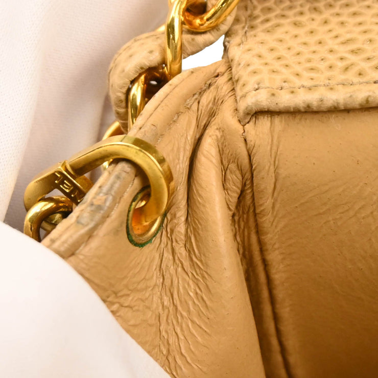 Chanel 1994-1996Beige Caviar Medium Diana Shoulder Bag