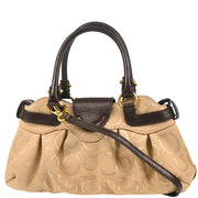 Salvatore Ferragamo Beige Canvas Gancini 2way Shoulder Handbag