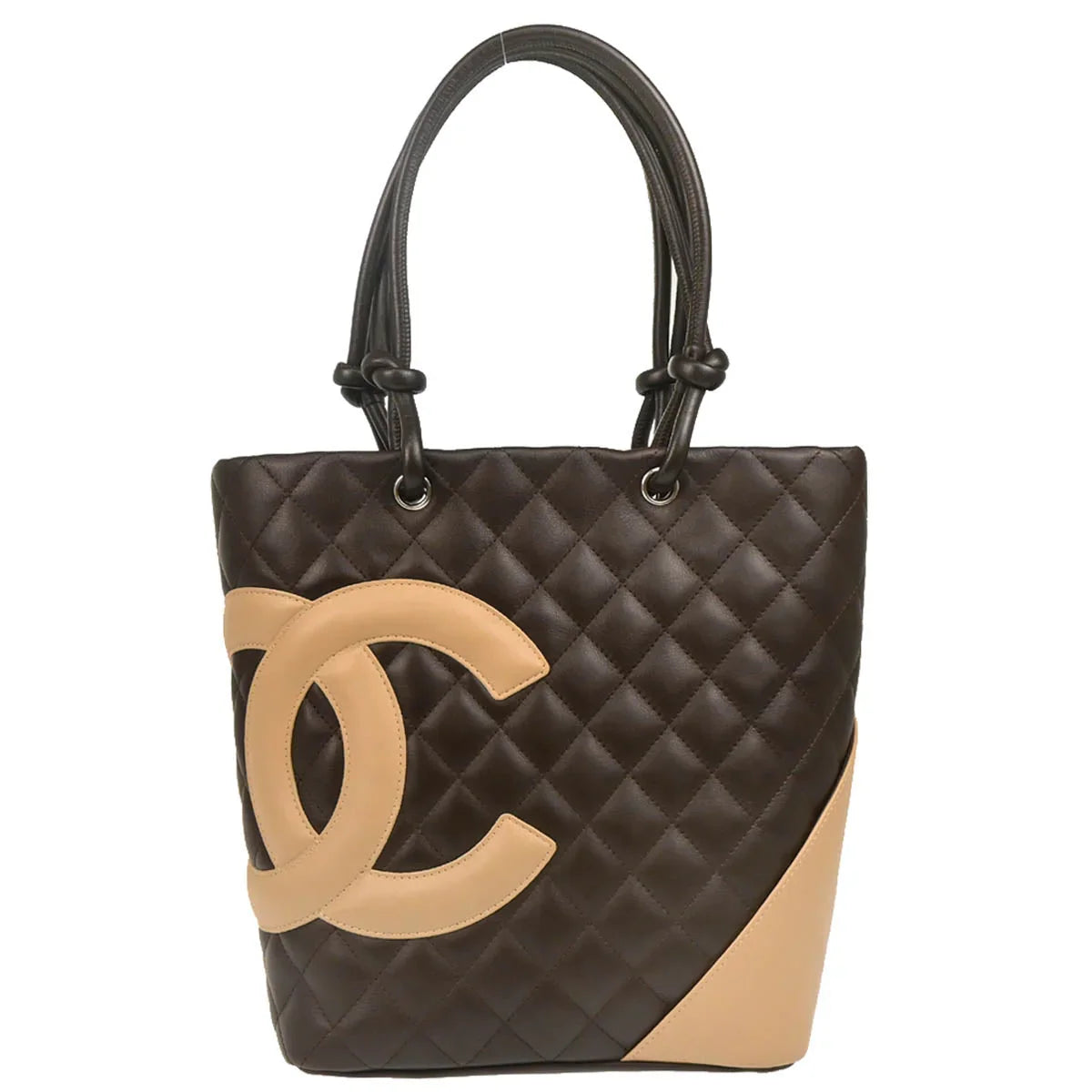 Chanel 2004-2005 Brown Calfskin Cambon Ligne Tote Handbag