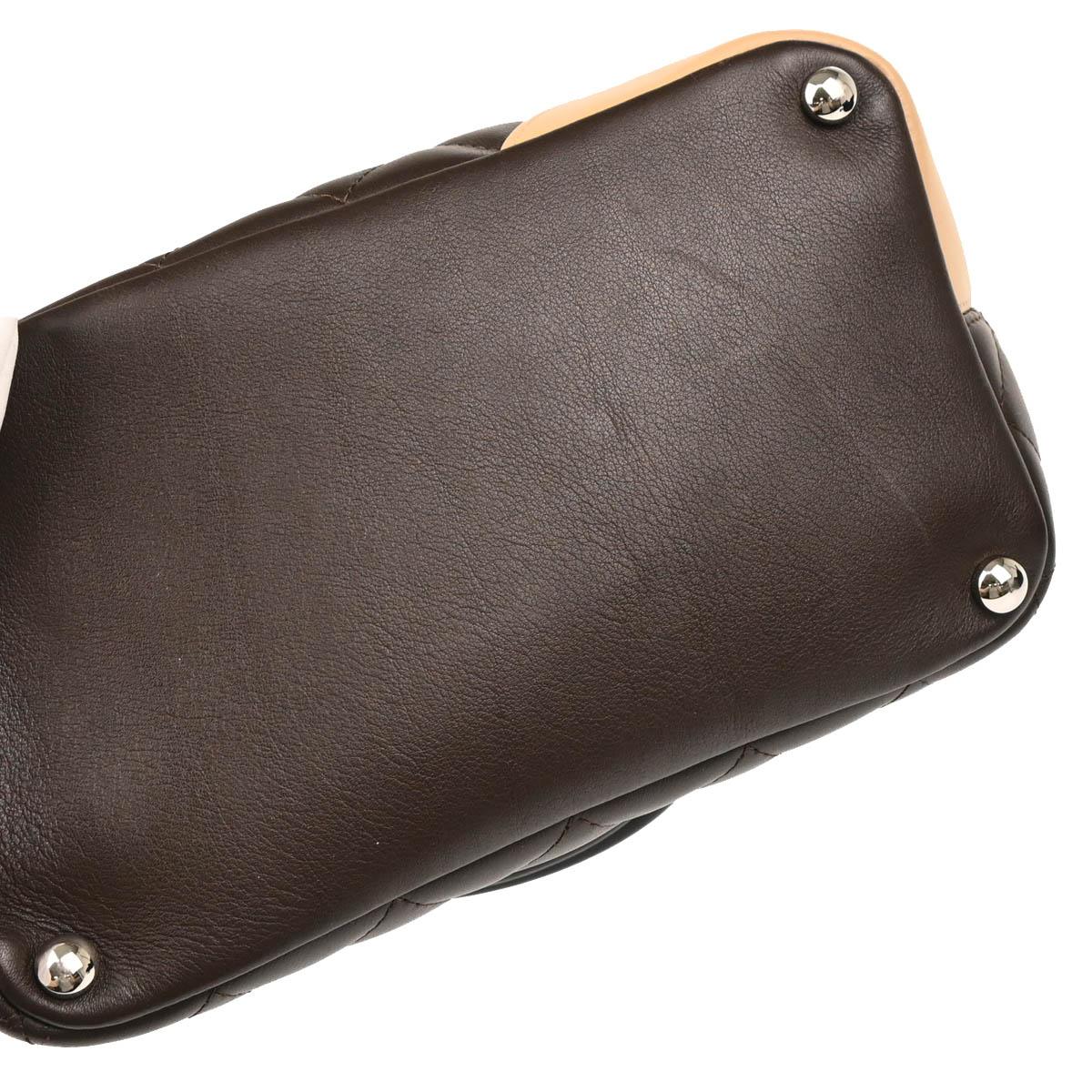Chanel 2004-2005 Brown Calfskin Cambon Ligne Tote Handbag