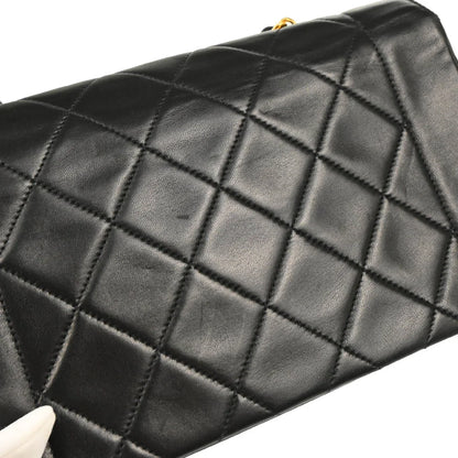 Chanel 1991-1994 Black Lambskin Small Diana Shoulder Bag