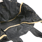 Chanel 1989-1991 Navy Sparkling Denim Tote Handbag