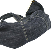 Chanel 1989-1991 Navy Sparkling Denim Tote Handbag