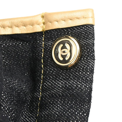Chanel 1989-1991 Navy Sparkling Denim Tote Handbag