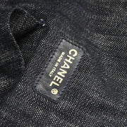 Chanel 1989-1991 Navy Sparkling Denim Tote Handbag
