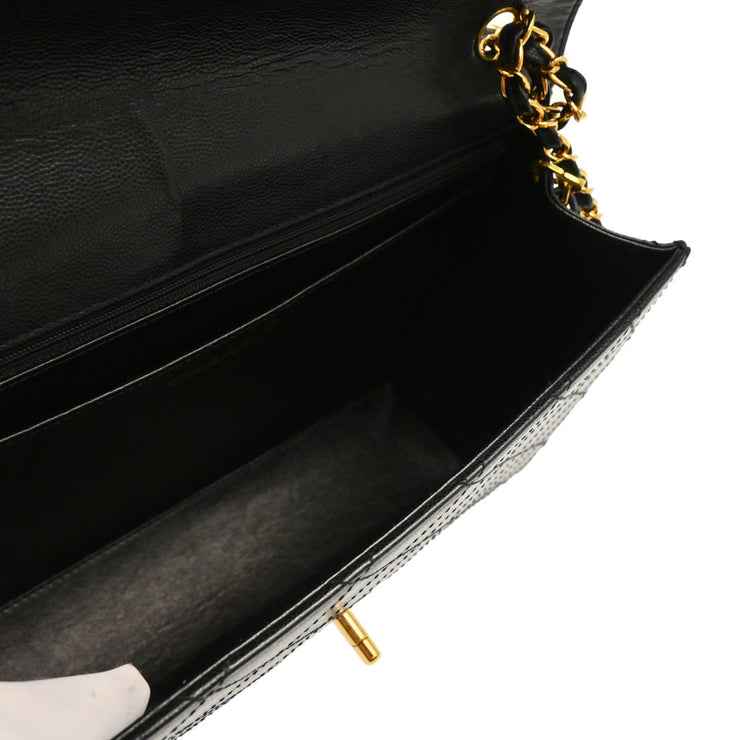 Chanel 1997-1999 Black Caviar Jumbo Classic Flap Bag