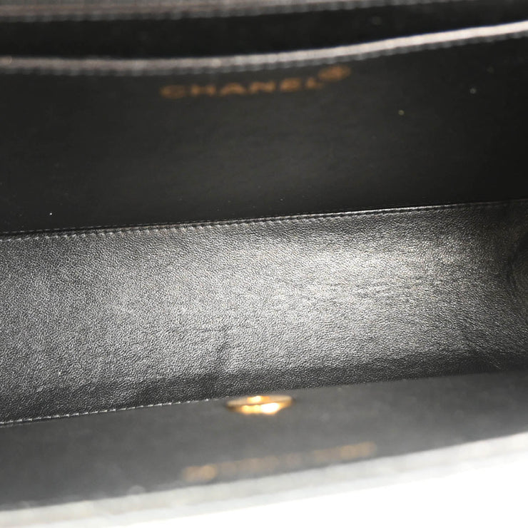 Chanel 1997-1999 Black Caviar Jumbo Classic Flap Bag