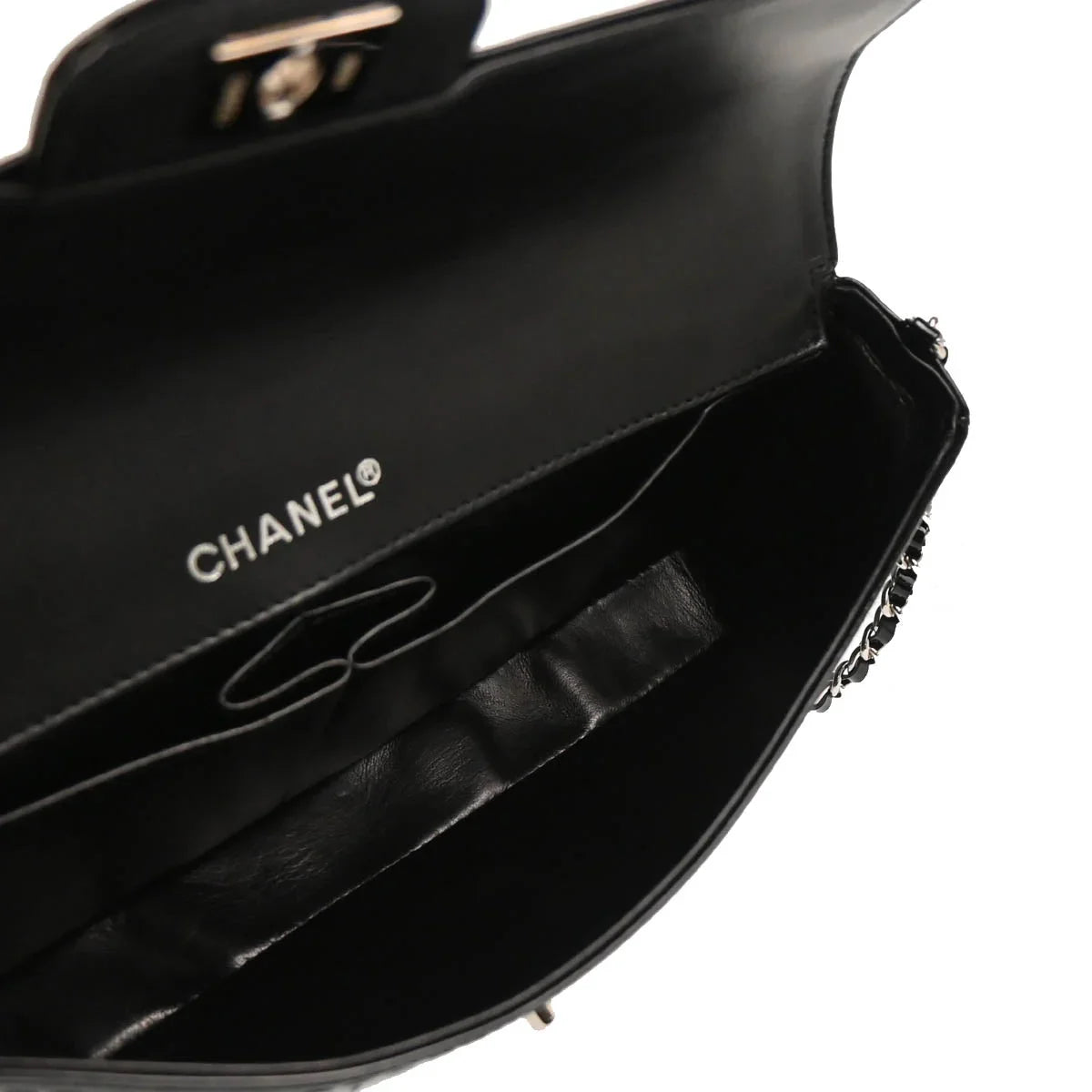 Chanel 2001-2003 Patent Leather Camellia Cutout East West Bag