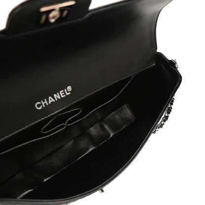 Chanel 2001-2003 Patent Leather Camellia Cutout East West Bag