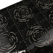 Chanel 2001-2003 Black Patent Leather Camellia East West Choco Bar Shoulder Bag
