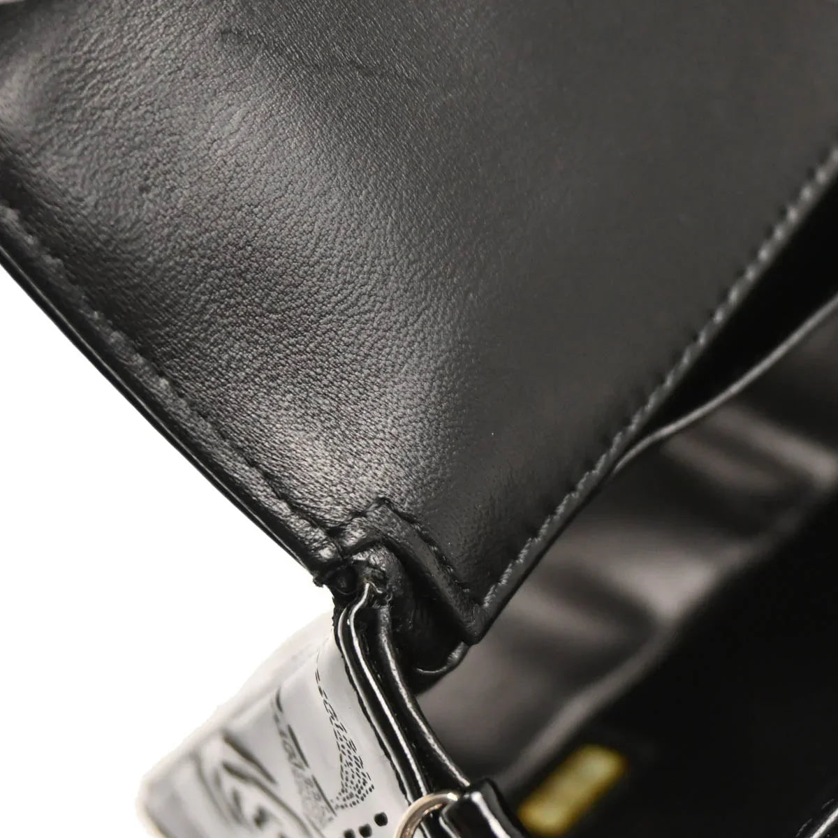 Chanel 2001-2003 Patent Leather Camellia Cutout East West Bag
